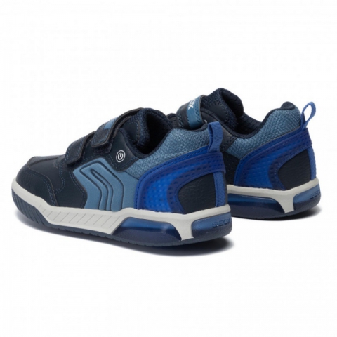 GEOX健乐士 男童INEK BOY NAVY/ROYAL 靓仔闪灯发光潮鞋运动鞋-深蓝