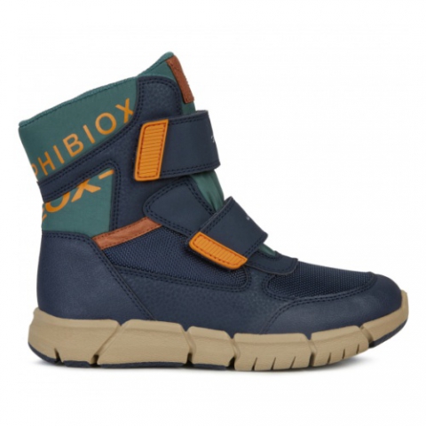 GEOX健乐士 男童J Flexyper Abx Boy冬季保暖雪地靴高帮-碧蓝色