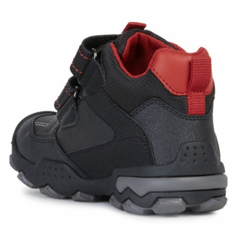 GEOX健乐士 男童J BULLER BOY B RED秋冬保暖舒适魔术贴短靴-黑色X暗红