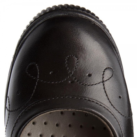 GEOX健乐士 女童GIOIA暗花舞蹈鞋 优质真皮芭蕾上学鞋-黑色