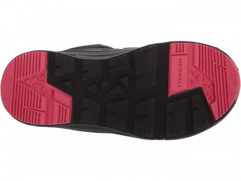 MERRELL迈乐 SNOW QUEST LITE2.0 WATERPROOF 男童女童超轻防水高筒 可调节尼龙雪地靴-黑色/桃红色