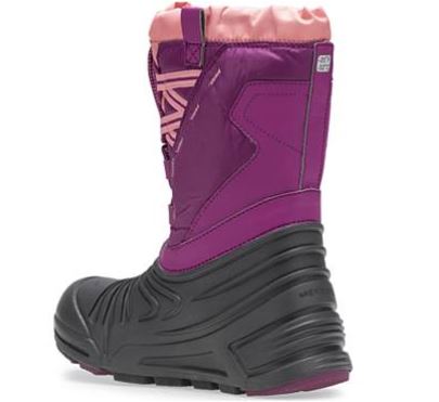 MERRELL迈乐 SNOW QUEST LITE2.0 WATERPROOF 男童女童超轻防水高筒 可调节尼龙雪地靴-黑色/桃红色