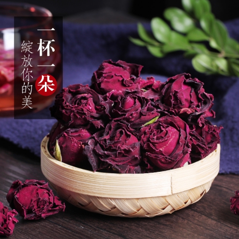 【精选墨红大朵玫瑰】干玫瑰花可搭配花茶，一朵一杯，一朵两克，$12.99/包（每包30朵）