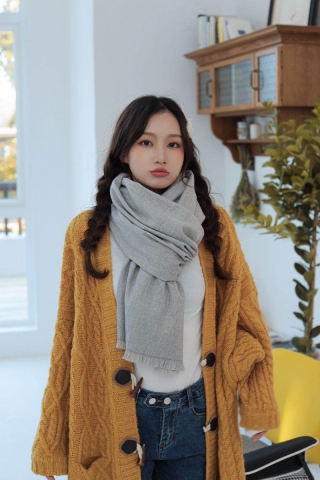 仿羊绒纯色围巾/披肩
