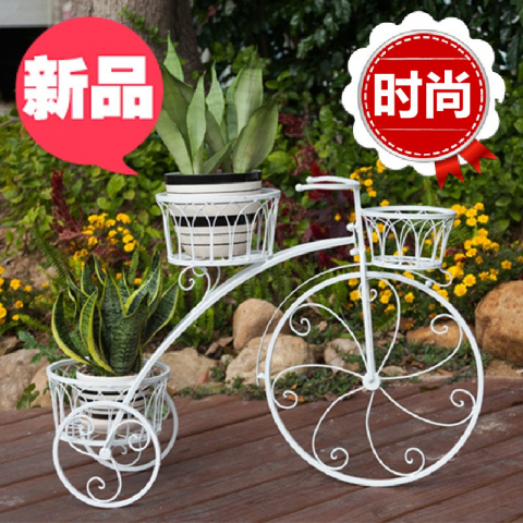 大号铁艺自行车花架饰摆件