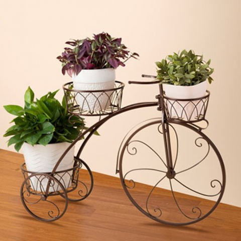 大号铁艺自行车花架饰摆件