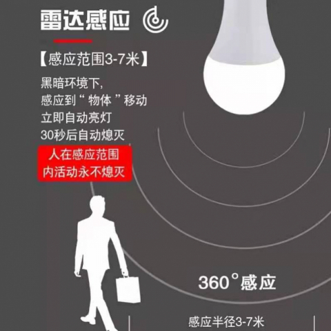 微波雷达感应球泡灯