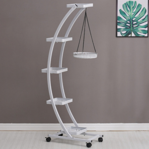 家美花架铁艺多层带轮挂式拱门花架客厅阳台室内绿萝吊兰盆景花架