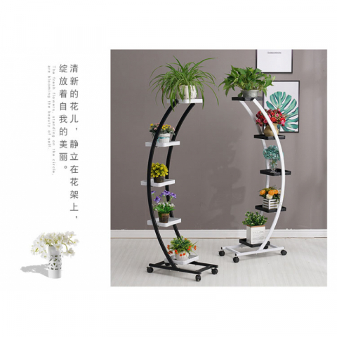 家美花架铁艺多层带轮挂式拱门花架客厅阳台室内绿萝吊兰盆景花架