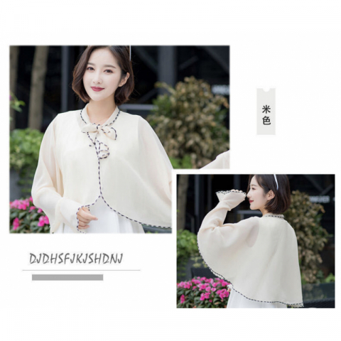 2021新款防晒雪纺靓丽披肩（买一件披肩送价值$5纳米动物粘钩1个 多买多送)