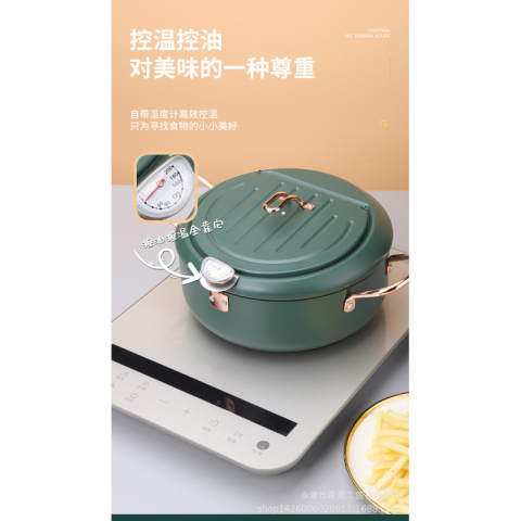 日式天妇罗油炸锅家用迷你不粘电磁炉燃气煎锅日本小型油锅平底锅