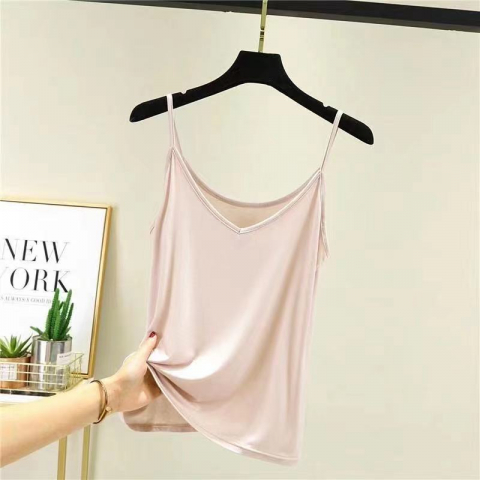 莫代尔吊带V领内搭薄款背心