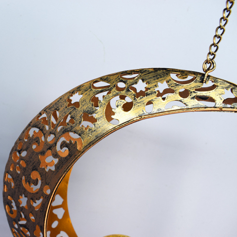 新款现代庭院星星铁艺挂件风铃灯 太阳能LED草坪景观装饰灯具