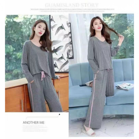 睡衣春夏秋莫代尔薄款家居服两件套