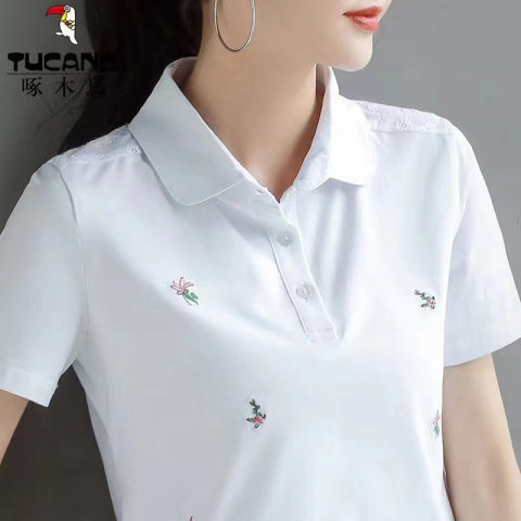 啄木鸟POLO翻领短袖T恤纯棉上衣