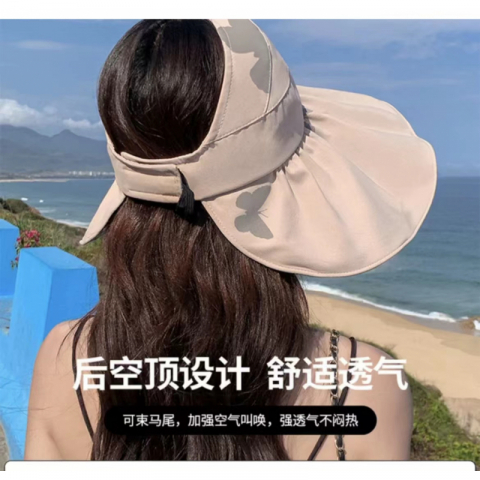 大特价升级日式真防晒太阳帽  美女大檐帽有黑胶防晒层 1顶