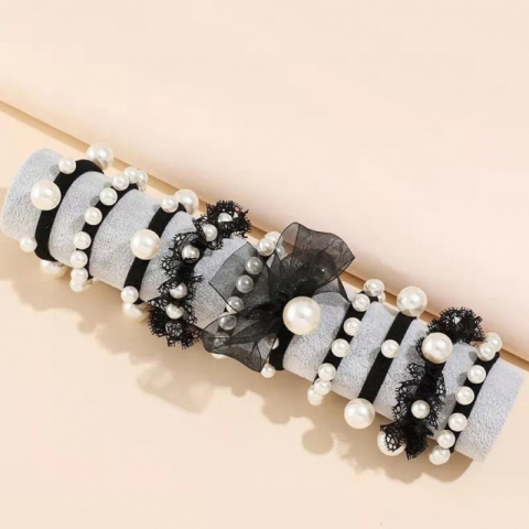 超值16根高颜值珍珠发圈 头绳 经典简约百搭一包16根