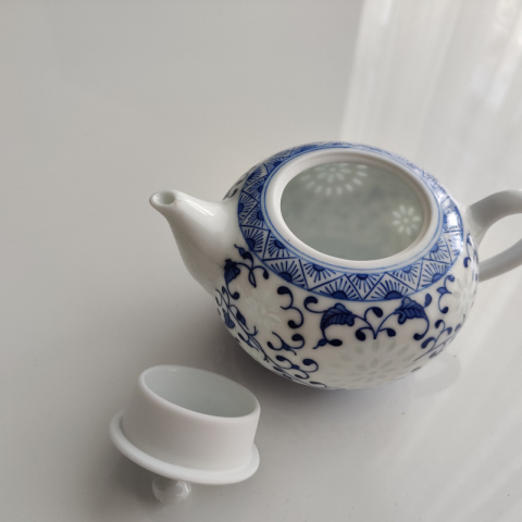 太阳花 青花玲珑 纯手绘茶具