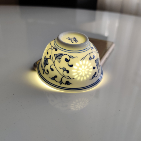 太阳花 青花玲珑 纯手绘茶具