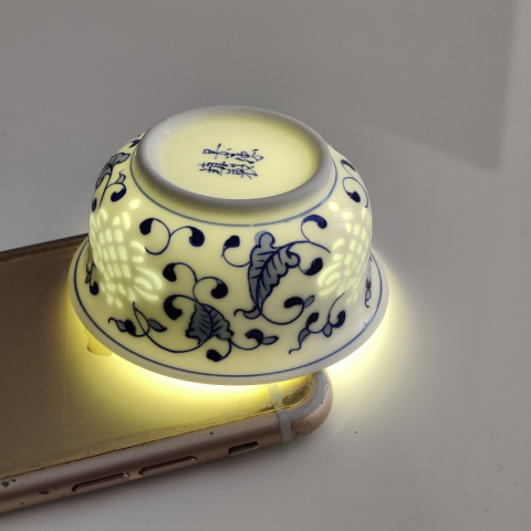 一生平安 青花玲珑 纯手绘茶具