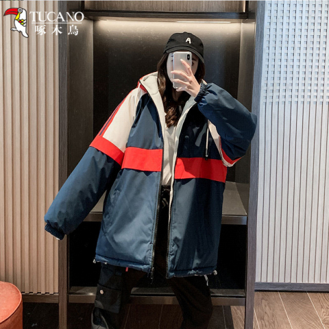 啄木鸟E款秋冬两面穿休闲棉夹克加厚工装外套