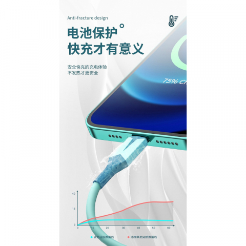 软胶快充数据线苹果接口