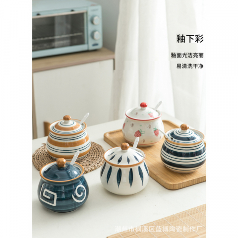 复古陶瓷调味罐套装