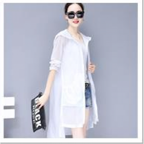 风衣式连帽防晒衫