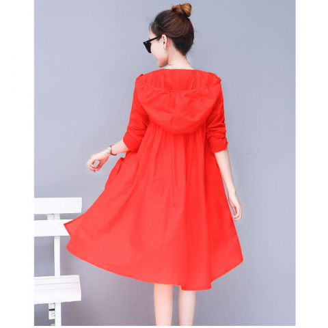 风衣式连帽防晒衫