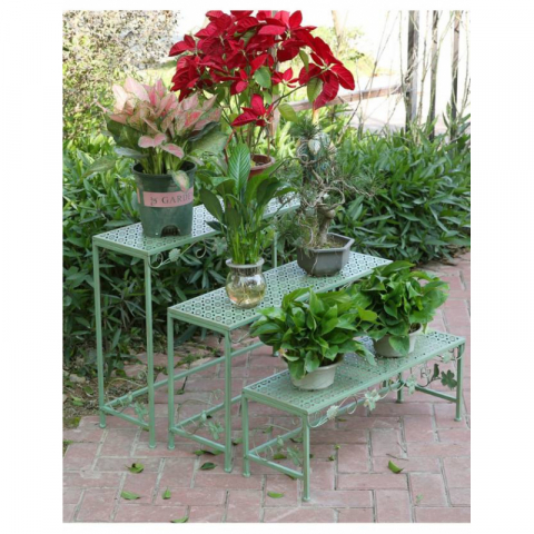 3件套做旧铁艺花架