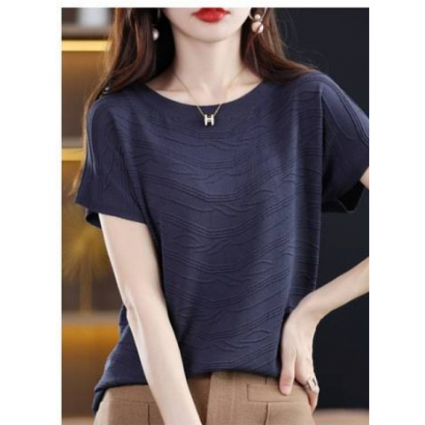 波浪花纹天丝针织上衣