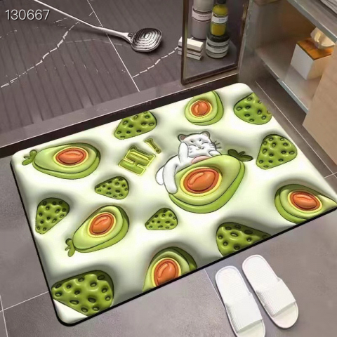 3D视效硅藻泥吸水地垫 3个 浴室再添新颜值 买二送一