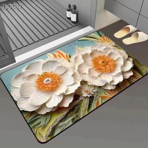 3D视效硅藻泥吸水地垫 3个 浴室再添新颜值 买二送一