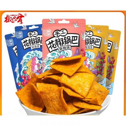 158g/包花椒世家手工锅巴零食