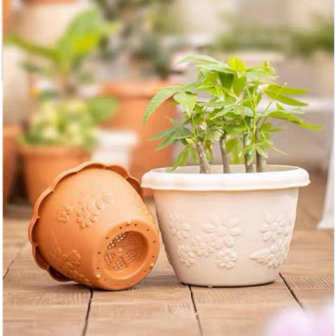 爱丽思花朵浮雕花盆