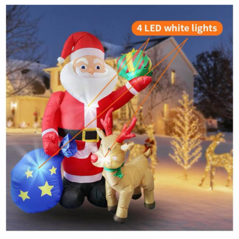 1.8米带灯圣诞老人小鹿