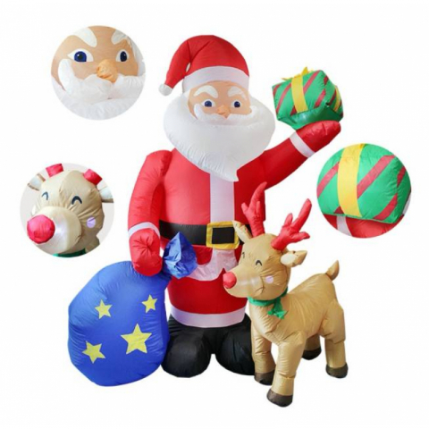 1.8米带灯圣诞老人小鹿