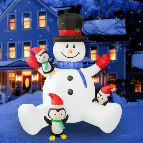 2.1米带灯圣诞雪人企鹅