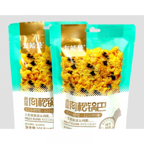 新品上市：海苔肉松味/烧烤肉松味锅巴 4包